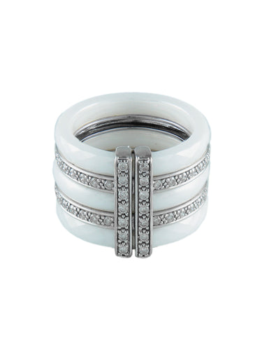 Bague Bague Céramique et Diamants 58 Facettes