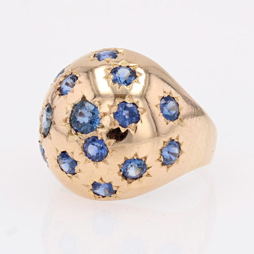 Bague 55 Bague vintage boule saphirs 58 Facettes 23-176