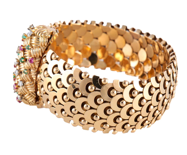 Bracelet BRACELET "ECAILLE" OR & PIERRES 58 Facettes BO/220087