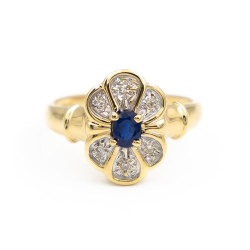 Bague 55 Bague Fleur Or jaune  Saphir 58 Facettes 1670724CN