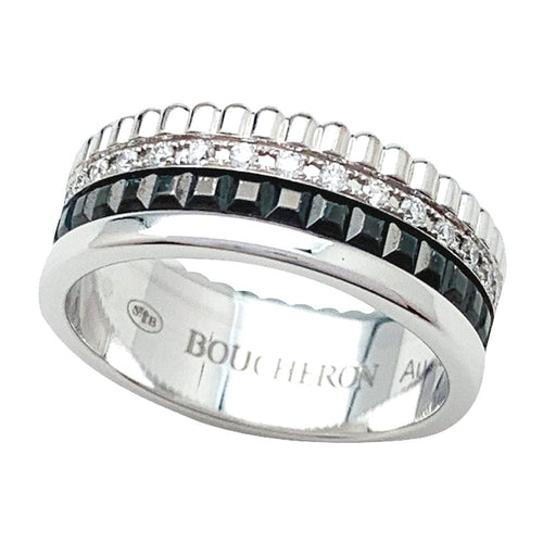 Bague 51 Bague Boucheron, "Quatre Black Edition", en or blanc, diamants. 58 Facettes 30977