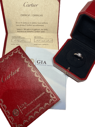 Bague 47 CARTIER - Solitaire 1895 Platine Diamant 58 Facettes