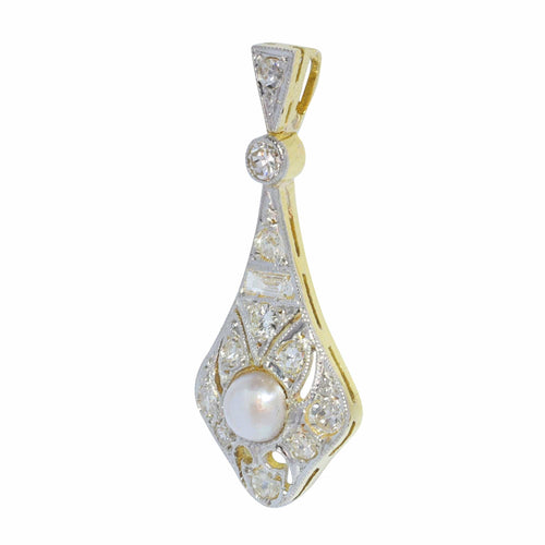 Pendentif Pendentif diamant et perle Art Déco 58 Facettes 23283-0098