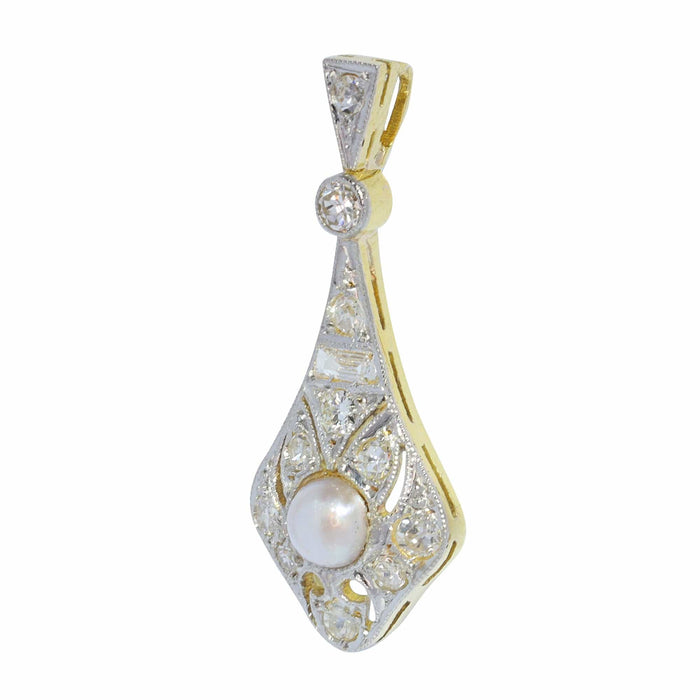 Pendentif Pendentif diamant et perle Art Déco 58 Facettes 23283-0098