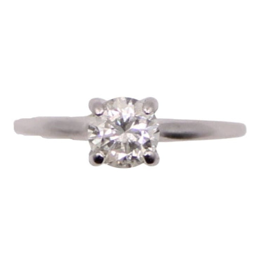 Bague Solitaire 4 griffes or blanc, diamant 58 Facettes