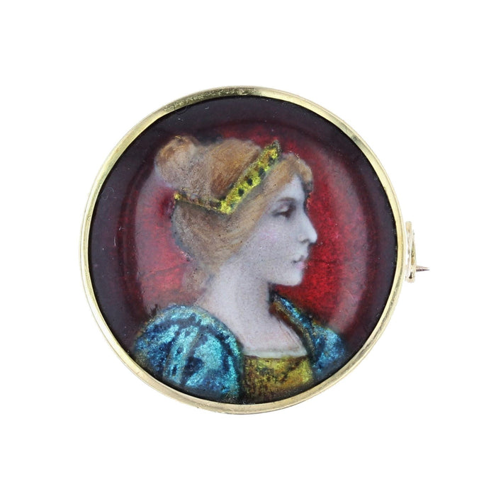 Broche Broche ronde en or et émail de Limoges 58 Facettes 14-029