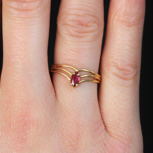 Bague 56 Bague d'occasion rubis 3 anneaux 58 Facettes CV85