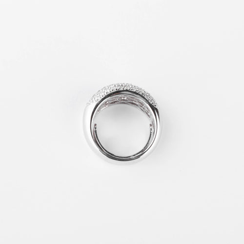 Bague Bague jonc en or gris pavée de diamants 58 Facettes