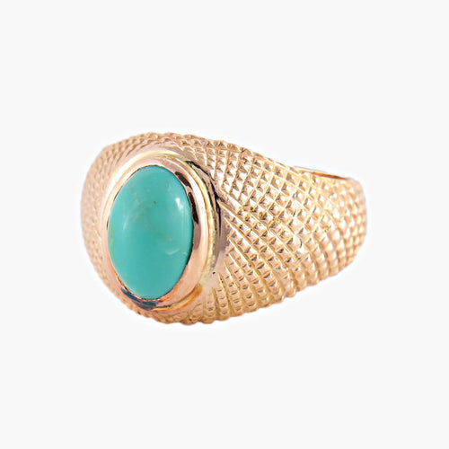 Bague 53 / Turquoise / Or Jaune BAGUE « LA TURQUOISE » OR JAUNE 58 Facettes BO/220078