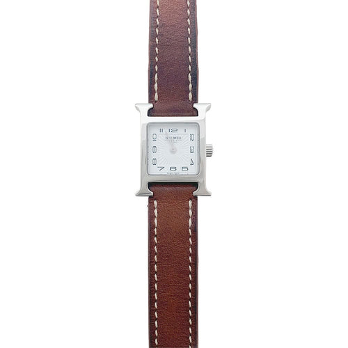 Montre Montre Hermès "Heure H", cuir. 58 Facettes 31181