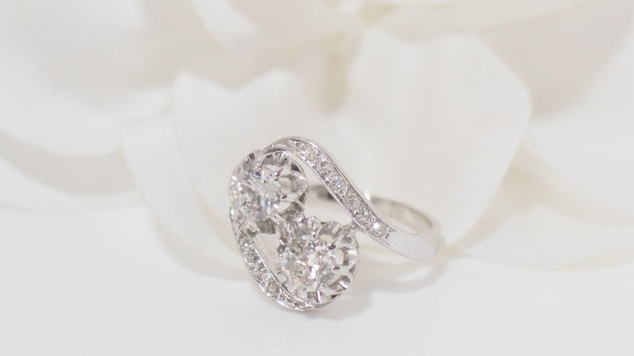 Bague Bague Toi & Moi en platine et diamants 58 Facettes 31762