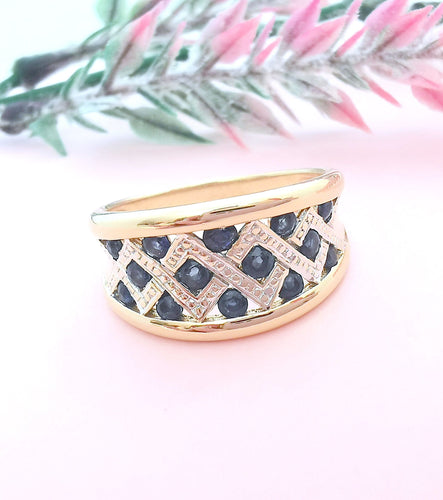 Bague Bague Bandeau Saphirs en Damier 58 Facettes AA 1607