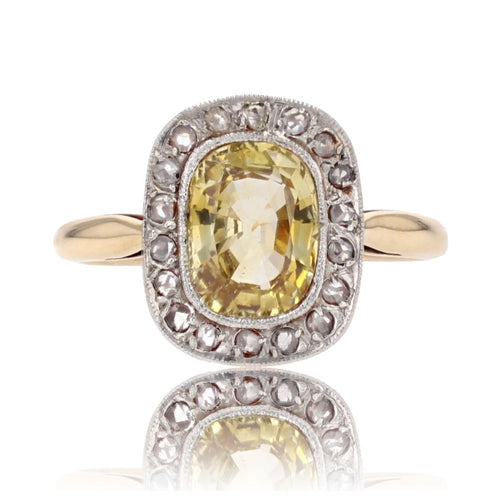 Bague 52 Bague saphir jaune et diamants ancienne 58 Facettes 23-262