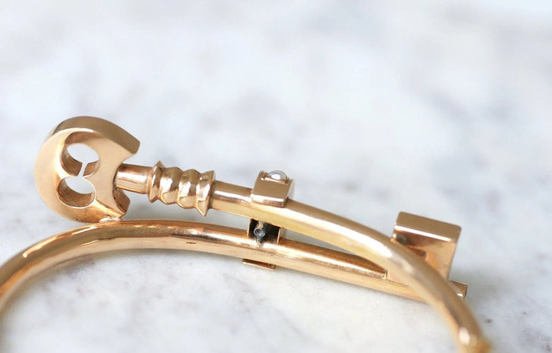 Bracelet Bracelet jonc clé en or rose 58 Facettes