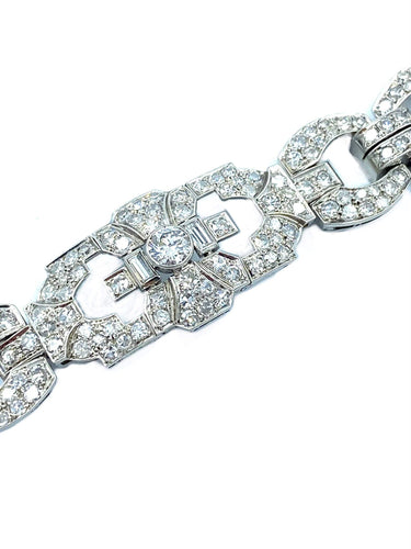 Bracelet Bracelet Art Déco platine et diamants 8ct 58 Facettes
