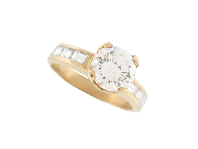 Bague 51 bague or jaune 18k sertie diamant solitaire 1.92ct 58 Facettes 254434