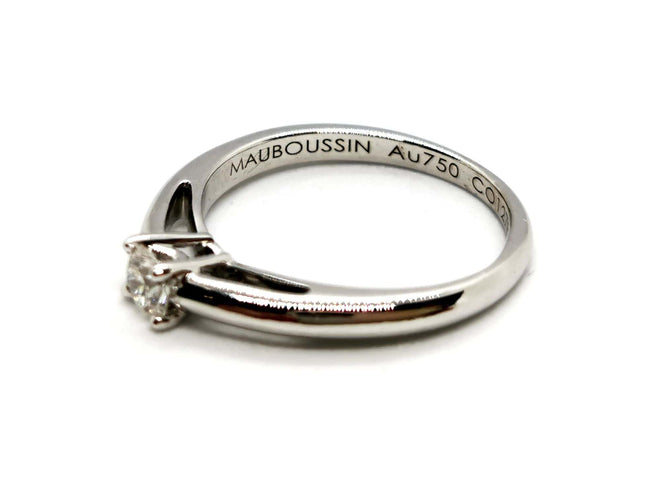 Bague 49 Mauboussin Bague Solitaire La bague Or blanc Diamant 58 Facettes 1128342CN