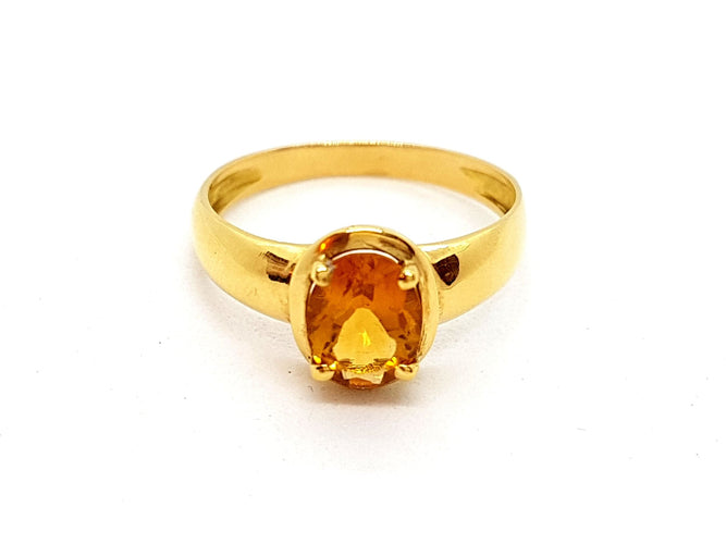 Bague 56 Bague Or jaune Citrine 58 Facettes 06340CD