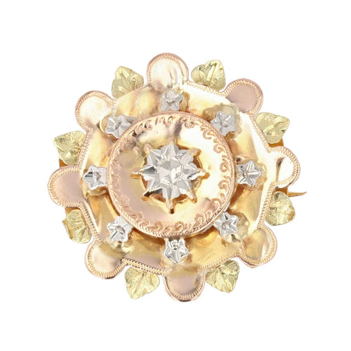 Broche Broche de col ancienne 3 ors 58 Facettes 19-460