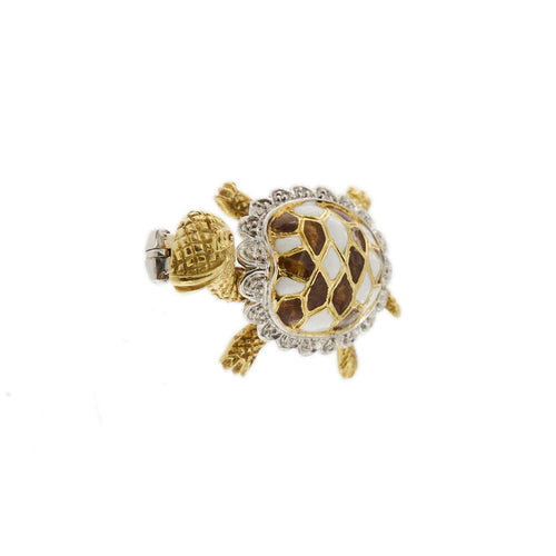 Broche Broche tortue émaillée 58 Facettes 28598