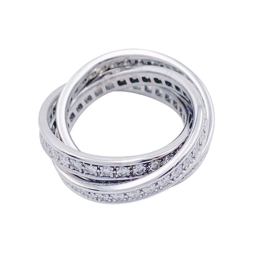 Bague 52 Bague Cartier, "Trinity", en or blanc et diamants. 58 Facettes 32405