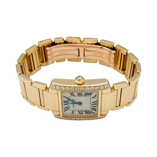 Montre Montre Cartier "Tank Française" en or jaune, diamants. Petit modèle. 58 Facettes 31307