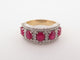 Bague 56 bague en or jaune 18k t56 pavage de 42 diamants 0.63ct & 5 rubis 2.5ct 58 Facettes 251212