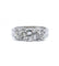 Bague 55 / Blanc/Gris / Or 750 Bague Trilogie  Diamants 58 Facettes 220473R