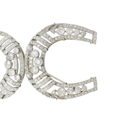 Broche Broche "Fers à Cheval" en platine et diamants. 58 Facettes 31655