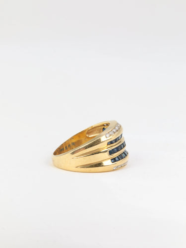 Bague Bague vintage, saphirs et diamants 58 Facettes 610