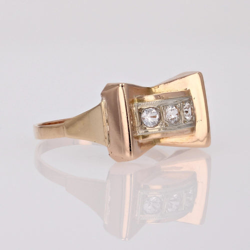 Bague 60 Bague tank noeud or rose 58 Facettes CV91