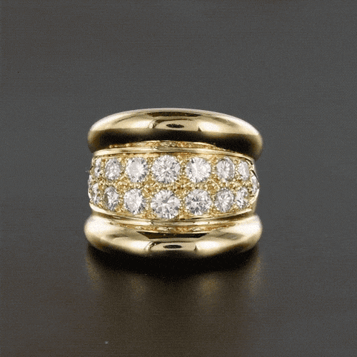 Bague 50 Bague massive godrons pavé de diamant 58 Facettes 20-238-47