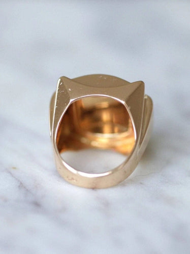 Bague Bague chevalière Carpe Diem Tank or rose 58 Facettes