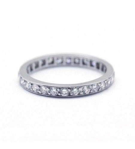 Bague 57 / Blanc/Gris / Platine 950‰ Alliance américaine Diamants 0.56 carat 58 Facettes 220589R