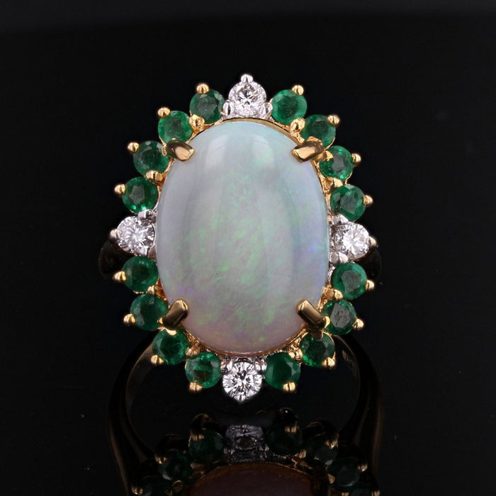 Bague 54 Bague opale émeraudes diamants 58 Facettes 22-557