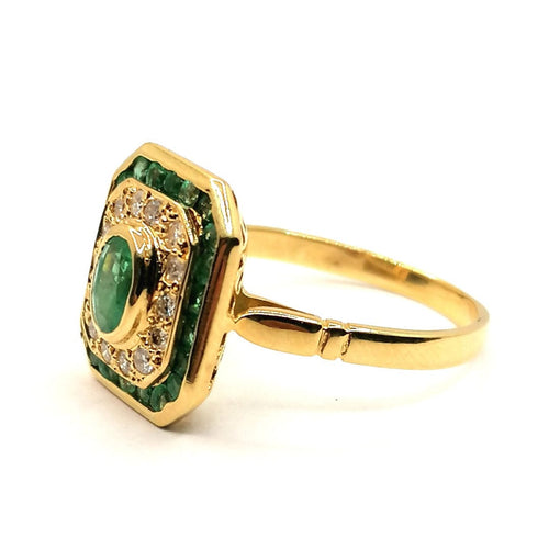 Bague 57 Bague Vintage diamants émeraudes 58 Facettes 3510