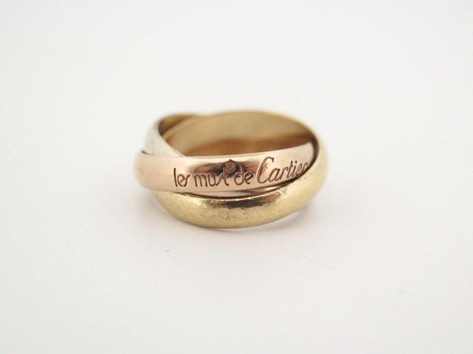 Bague 48 bague CARTIER trinity mm 3 ors jaune rose blanc 58 Facettes 255639