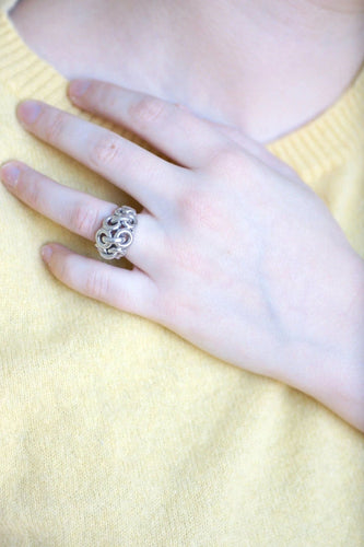 Bague Bague dôme anneaux platine 58 Facettes