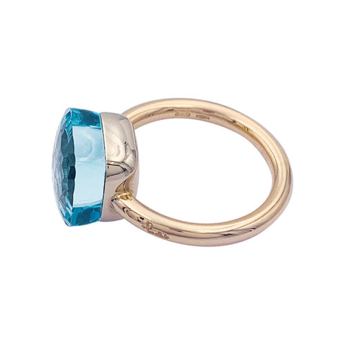 Bague 56 Bague Pomellato, "Nudo Maxi", deux ors et topaze bleue. 58 Facettes 32845