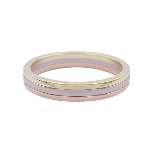 Bague 58 Alliance Cartier, "Vendôme Louis Cartier", trois ors. 58 Facettes 32314