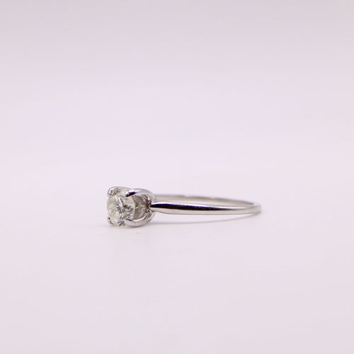 Bague Solitaire 4 griffes or blanc, diamant 58 Facettes