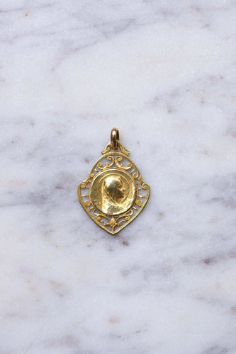 Pendentif Médaille ancienne Vierge Marie en or, Art Nouveau 58 Facettes