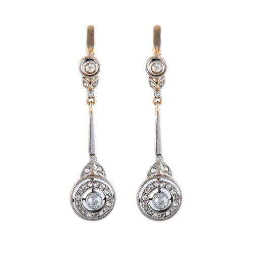 Boucles d'oreilles DORMEUSES ART DÉCO OR, PLATINE & DIAMANTS 58 Facettes BO/220151