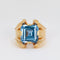 Bague Bague cocktail vintage en or et pierre bleue 58 Facettes 725