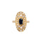 Bague Bague navette or jaune saphir et diamants 58 Facettes