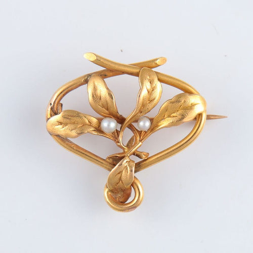 Broche Broche Art Nouveau motif fleuri 58 Facettes JE73