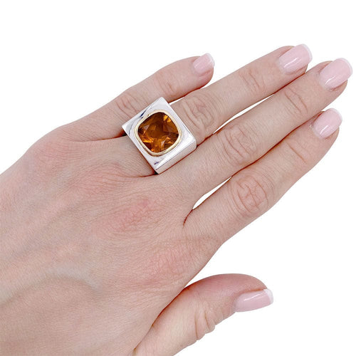 Bague 49 Bague vintage or blanc, or jaune et citrine. 58 Facettes 32494