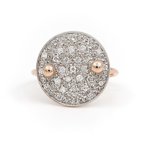 Bague 50 Ginette NY Bague Large Galaxy Or rose Diamant 58 Facettes 2246423CN
