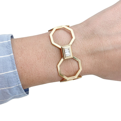 Bague 52 Poiray, "Bague Bracelet", or jaune, diamant. 58 Facettes 31417