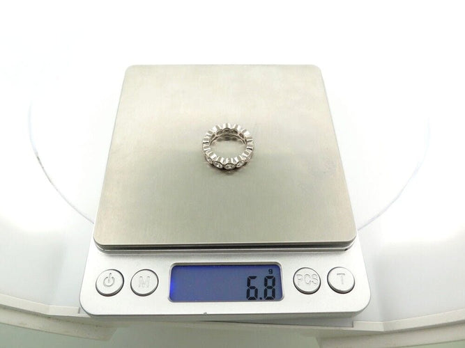 Bague 50 bague alliance taille 50 en or blanc 18k et diamants 2.8 ct 58 Facettes 253446